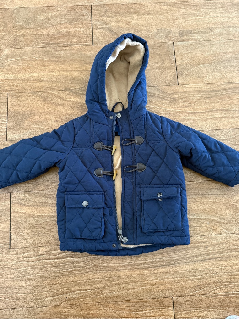 Perry Ellis Navy Quilted Hooded Kids Jacket